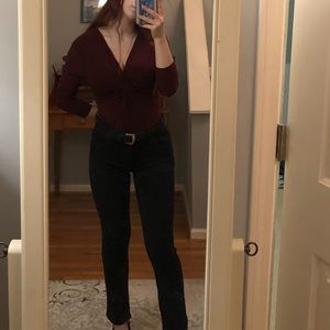 maroon oscar de la renta top